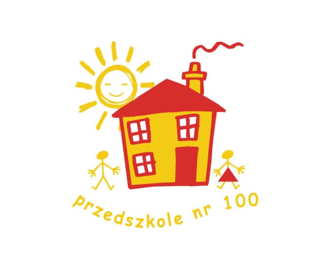 grafika przedstawiająca przyjazny budynek przedszkola i dziecko przed budynkiem