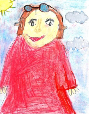 portret rysowany przez dziecko