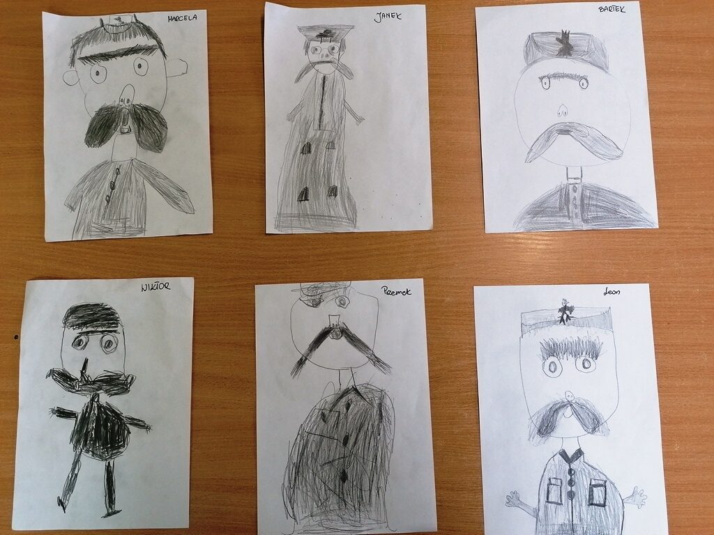 prace dzieci grafika Piłsudski